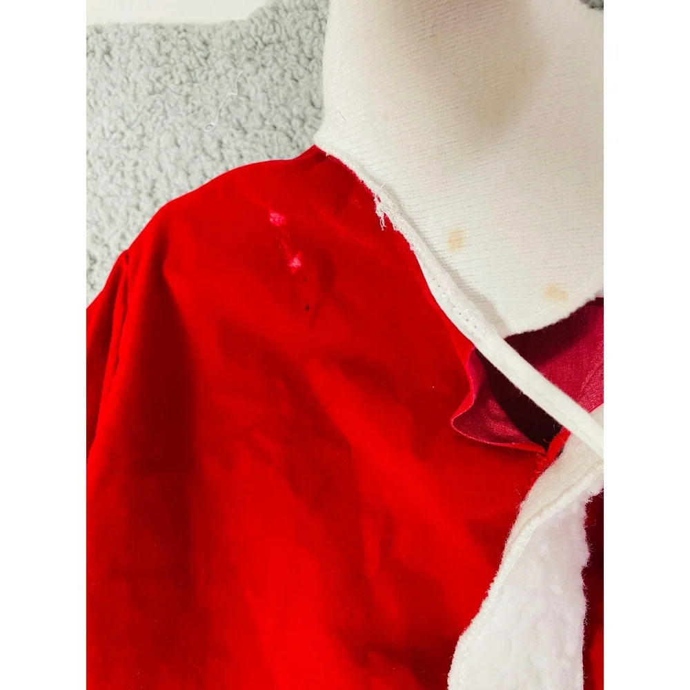 Toddler Santa Suit Jacket Vintage 90s Red White Holiday Christmas Costume
